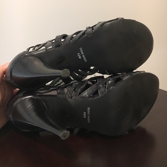 Nine West Gladiator Cage Heels Steel Grey - Picture 5 of 6