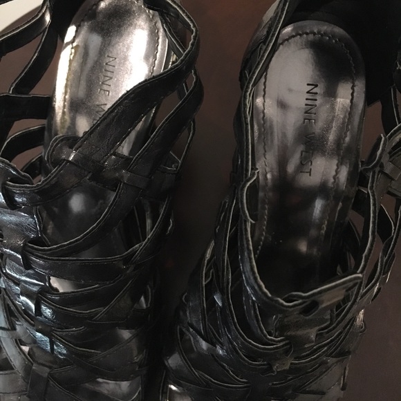 Nine West Gladiator Cage Heels Steel Grey - Picture 6 of 6