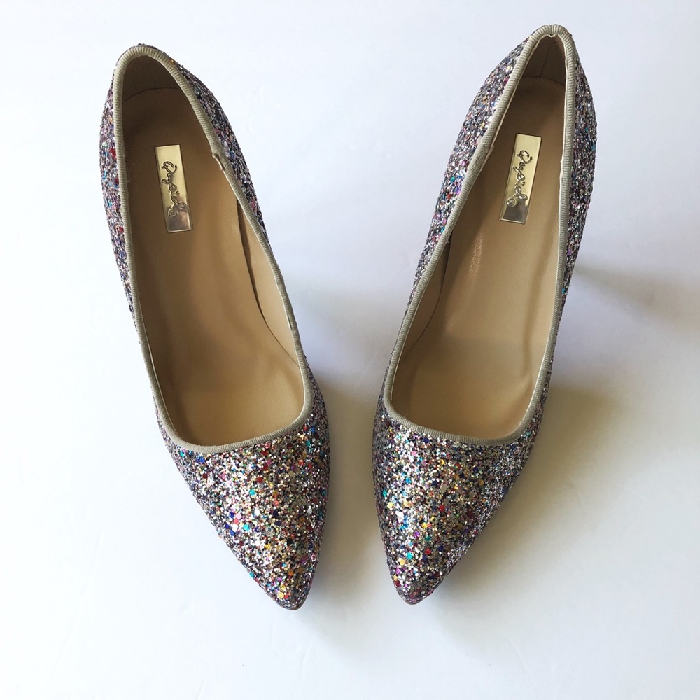 Silver glitter pointed toe high heels - Picture 6 of 8