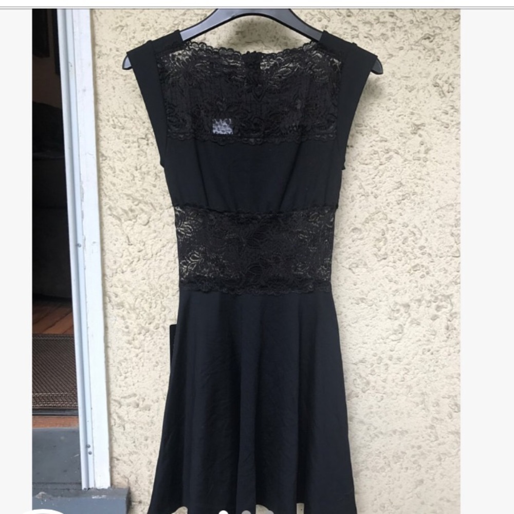 bebe Fit and Flare Lace Dress