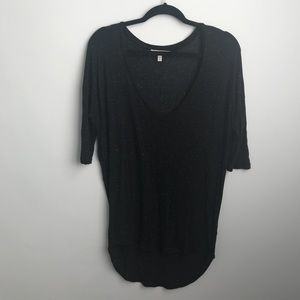 Black flowy v neck top