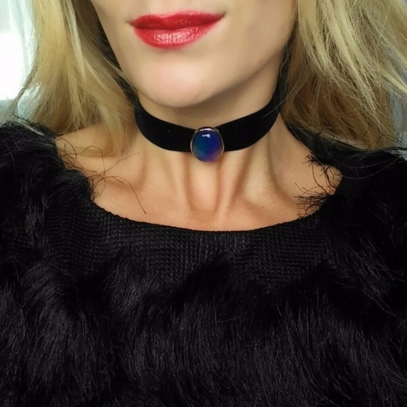 MOOD STONE PENDANT CHOKER MULTI COLOR CHOICES - Picture 2 of 4