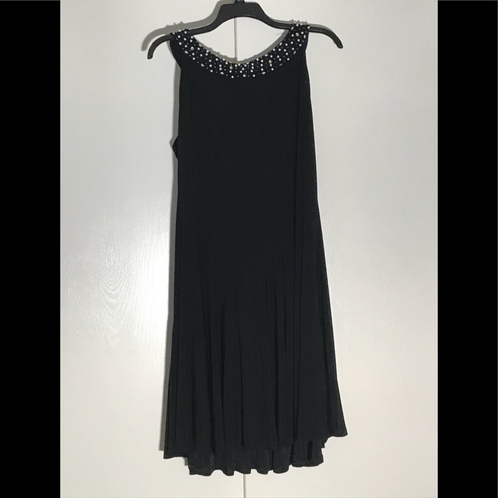 Little black dress pearls and rhinestones