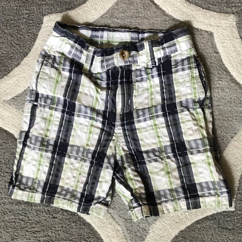 Janie and Jack seersucker plaid shorts - 18-24 mos