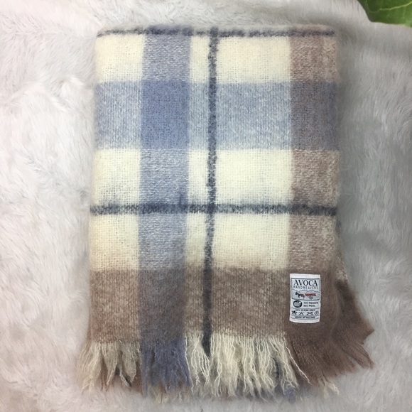 Avoca Handweavers Mohair Wool Throw Blanket Plaid