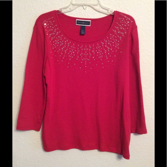 KAREN SCOTT CUTE & COMFORTABLE TOP-SILVER RIVITS. - Picture 3 of 5