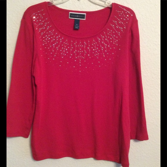 KAREN SCOTT CUTE & COMFORTABLE TOP-SILVER RIVITS. - Picture 5 of 5