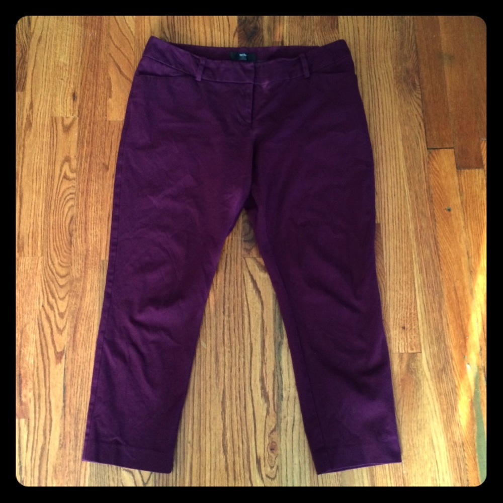 Plum skinny ankle pants
