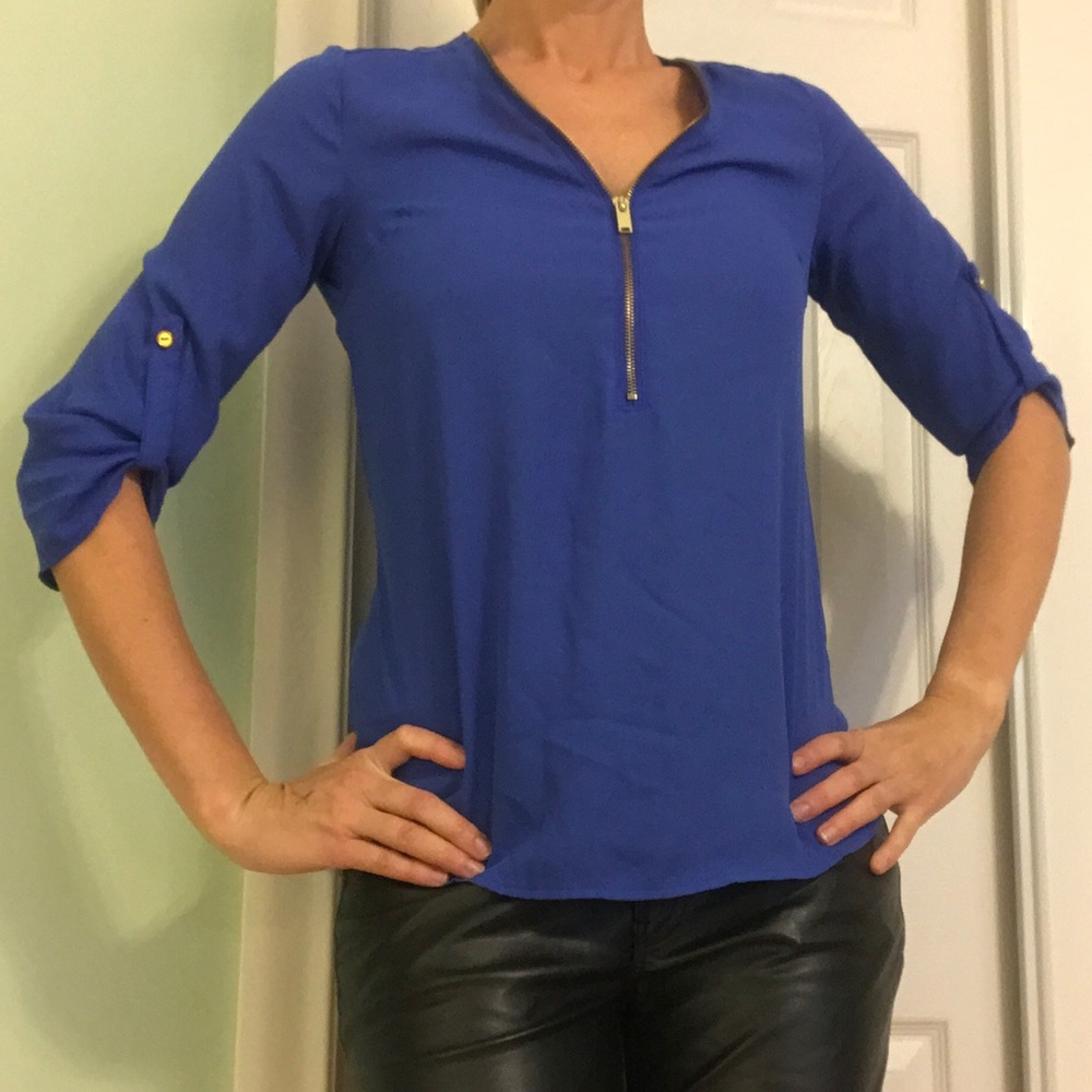 Rue 21 Royal Blue Top with zipper
