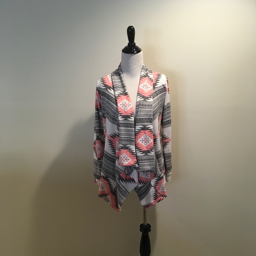 Aztec pink and gray sweater