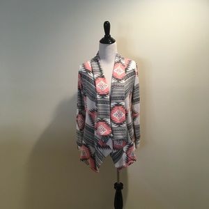 Aztec pink and gray sweater