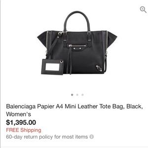 NWT balenciaga mini papier A4 Bag