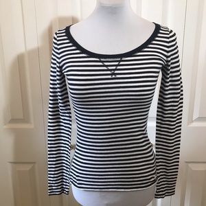 💋Abercrombie Kids Navy Striped L/S Tee sz L Girls