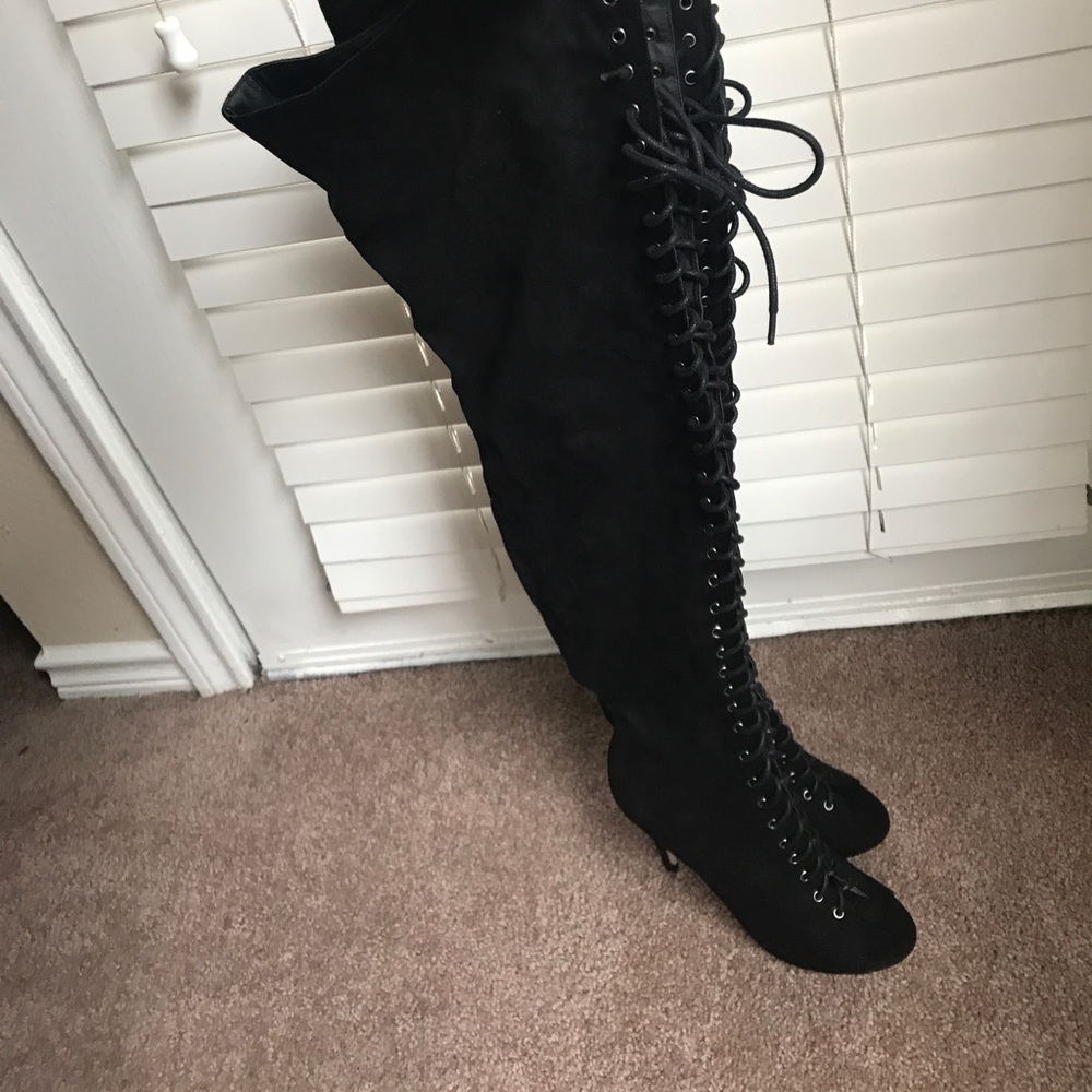 Knee High Lace Up Boots