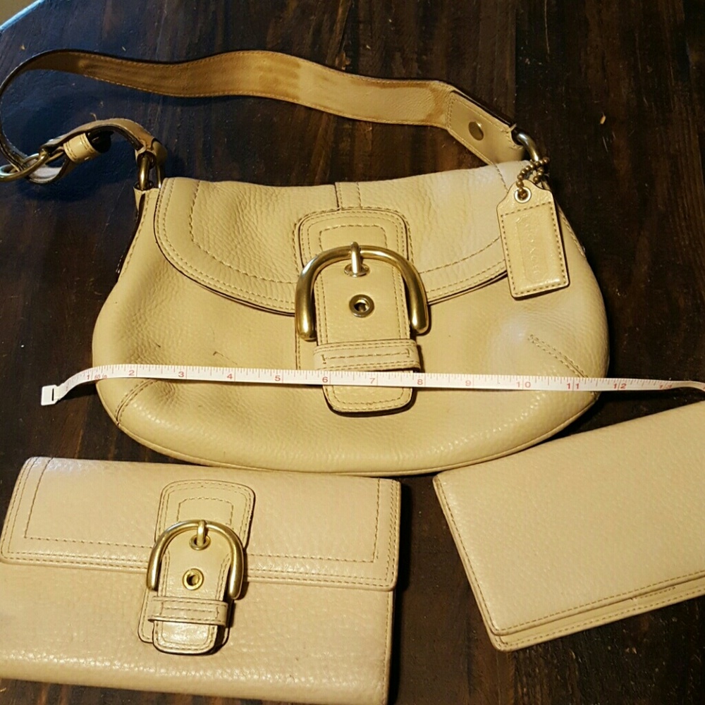 Coach light brown purse