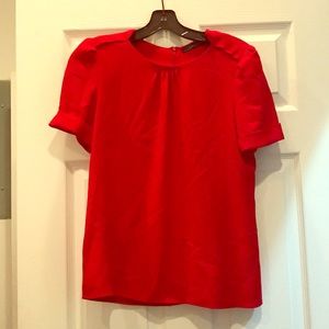 Red short sleeve blouse