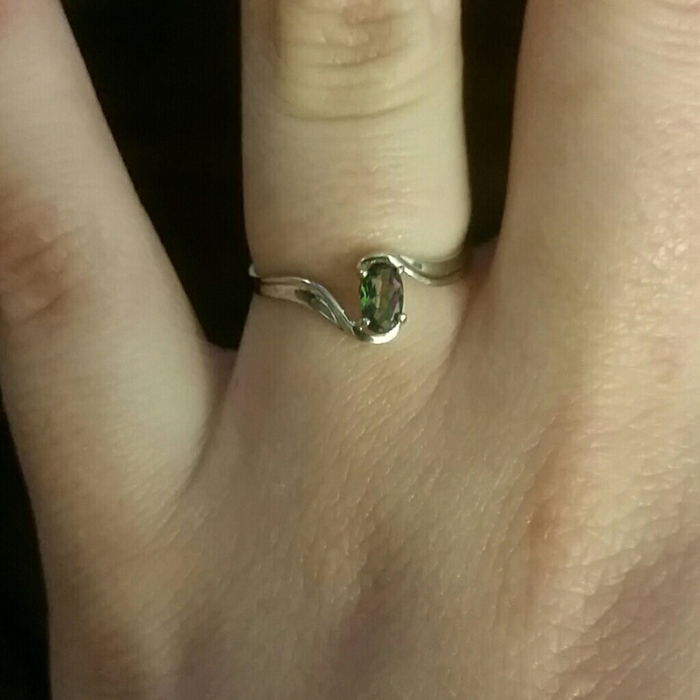 Silver ring with amethyst stone