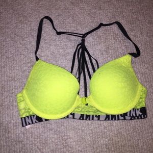 VS pink strappy back pushup bra