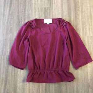 wine colored long sleeve forever21 top