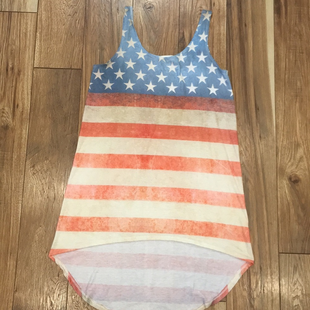 American flag high-low sun dress