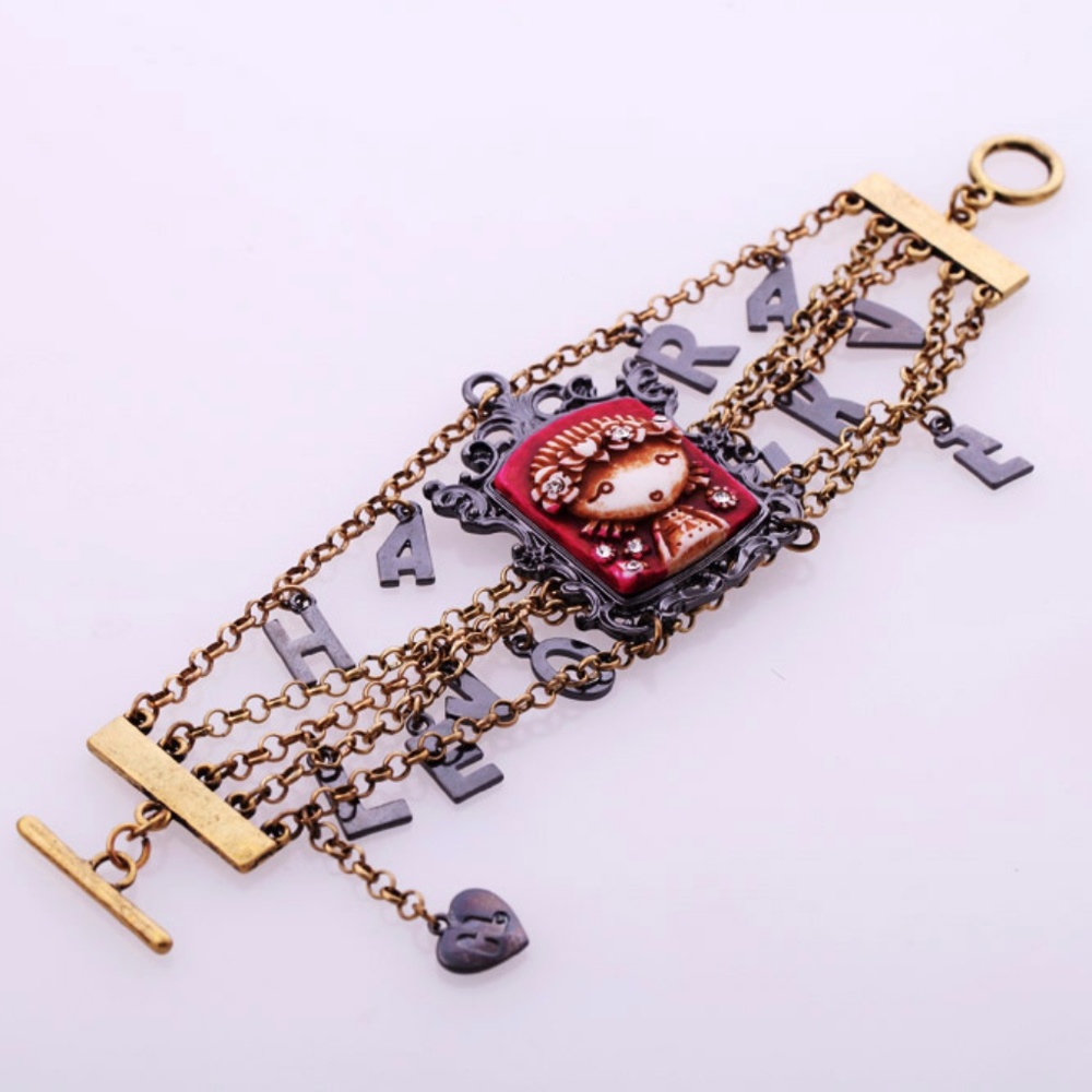 RARE NEW Harajuku Lovers Girl Charms Bracelet - Picture 1 of 5
