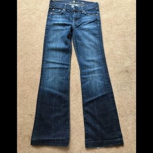 7 For all mankind dojo flared blue jeans size 28