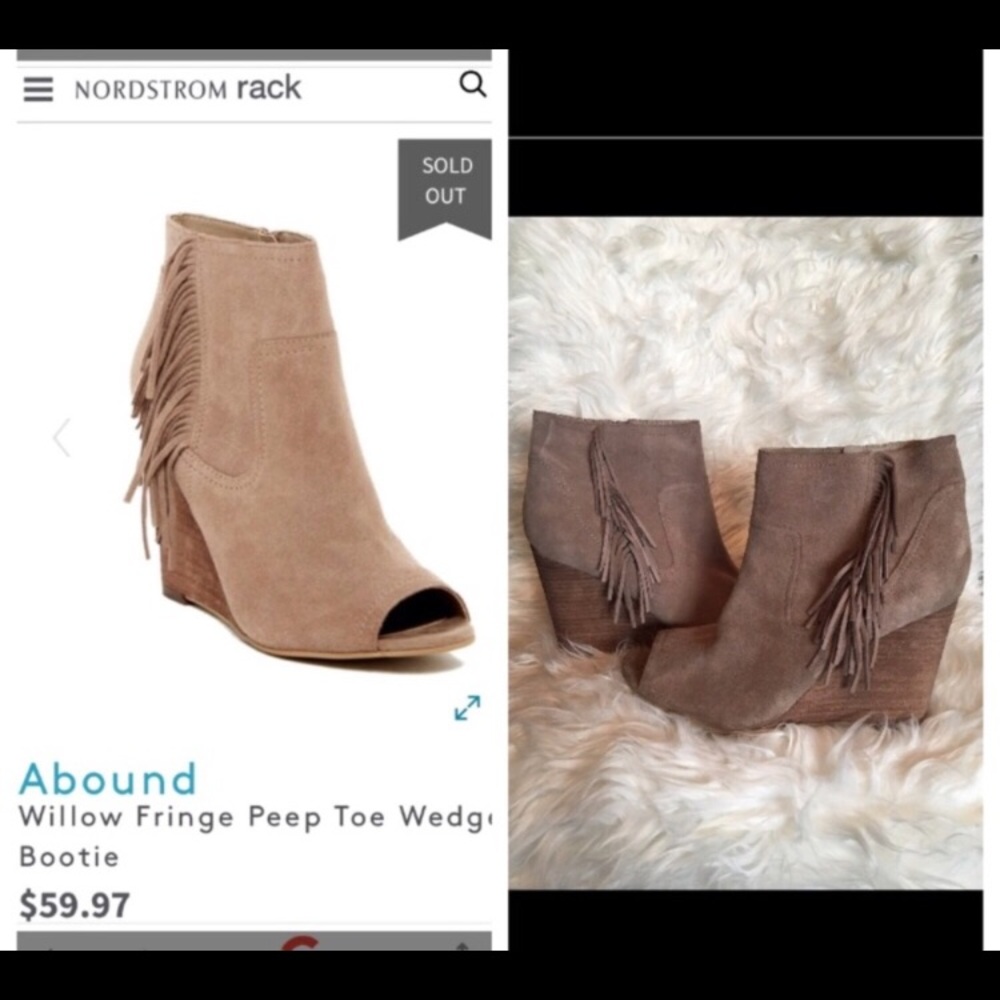 Abound suede wedge peep toe sz 13