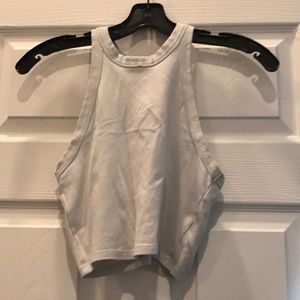 Light blue/baby blue halter crop top