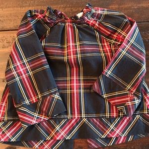 Crewcuts black plaid three quarter length top.