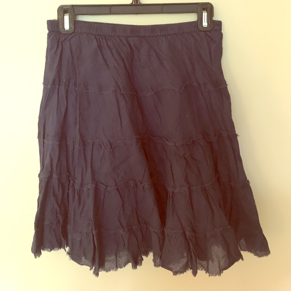 Navy Ruffled Skirt