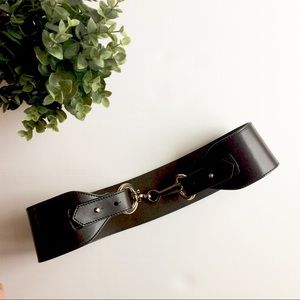 Genuine leather wide belt