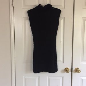Black sleeveless winter dress