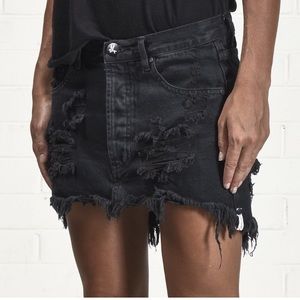 OneTeaspoon Distressed Jean Skirt