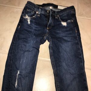 Rag and bone distressed raw hem skinny jean