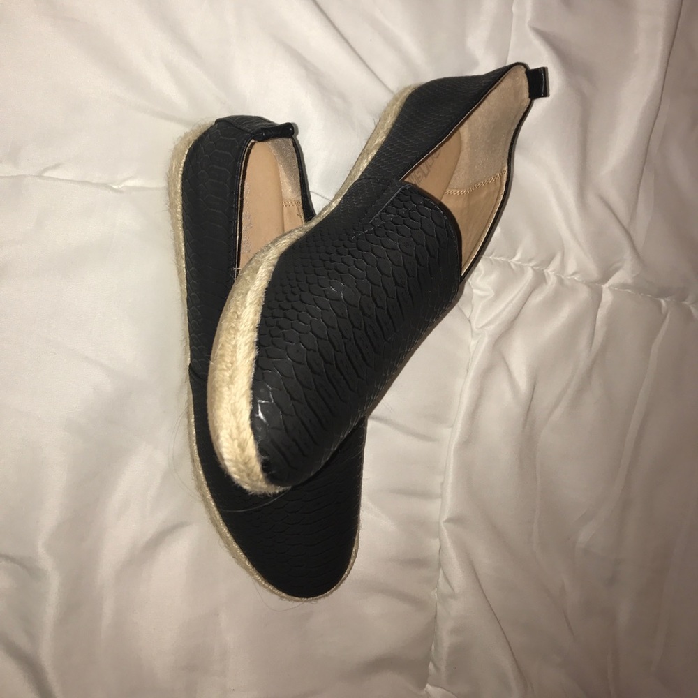 Black slip ons NEVER WORN
