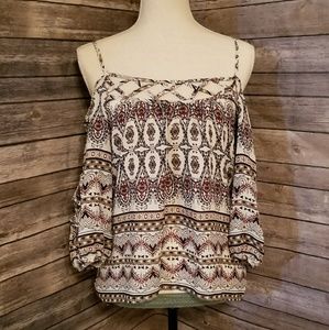 Flirty cold shoulder blouse