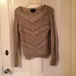 Cynthia Rowley gold metallic cable knit sweater
