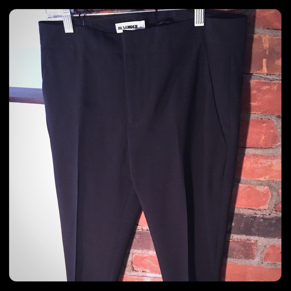 Jil Sander straight-leg black slacks size 36