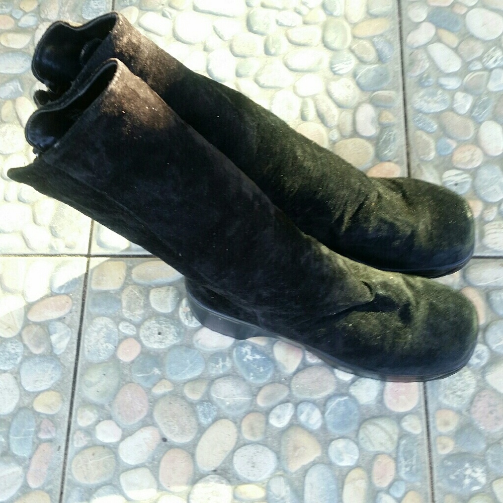 On my feet brand black boots Size 7 leather uppers