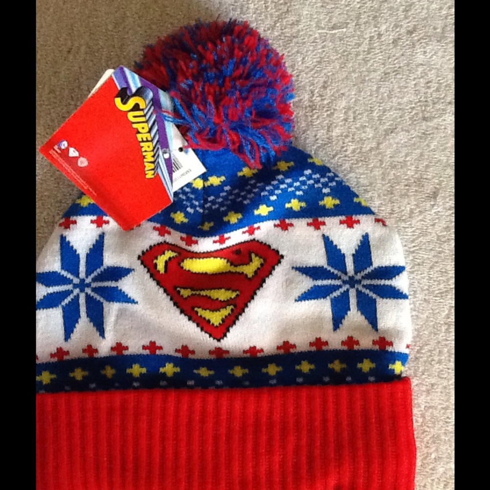 Superman winter beanie one size fits all NWT