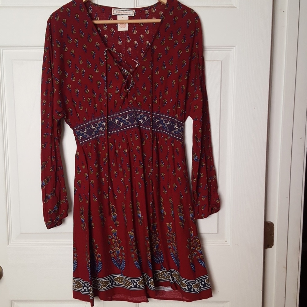 Boho red dress