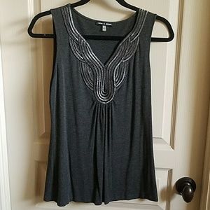 Cable & Gauge heather gray sleeveless top