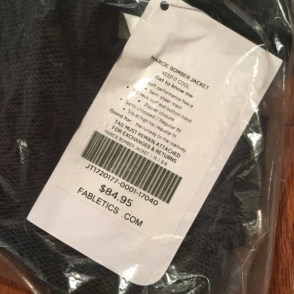 SOLD NWT Fabletics Marcie Bomber Jacket, Black - Picture 5 of 6