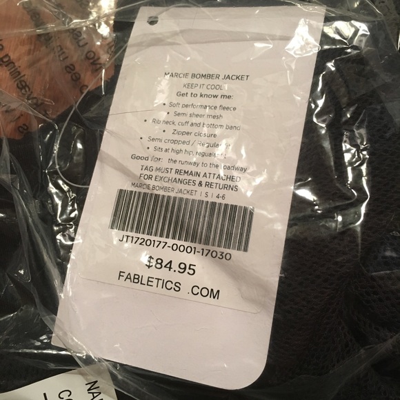 SOLD NWT Fabletics Marcie Bomber Jacket, Black - Picture 6 of 6