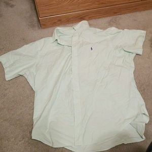 Green & White pin striped (Purple Horse) Polo R/)