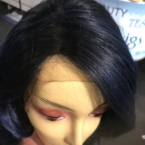 Blue Wig long wig Romance Curl Lacefront main image 4