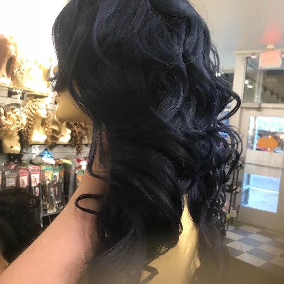 Blue Wig long wig Romance Curl Lacefront main image 6