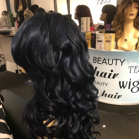 Blue Wig long wig Romance Curl Lacefront main image 8