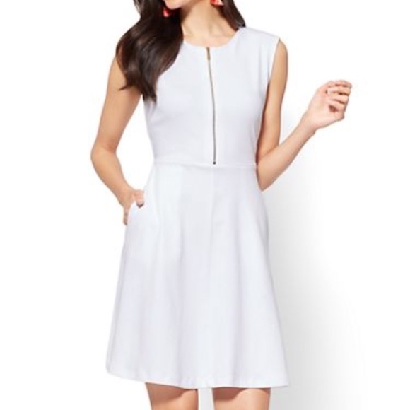 Dresses & Skirts - New White zip front dress