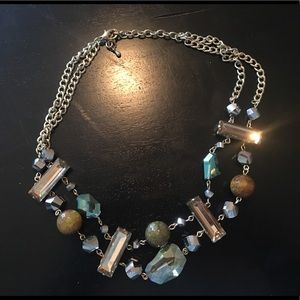 Glass beaded multi strand necklace